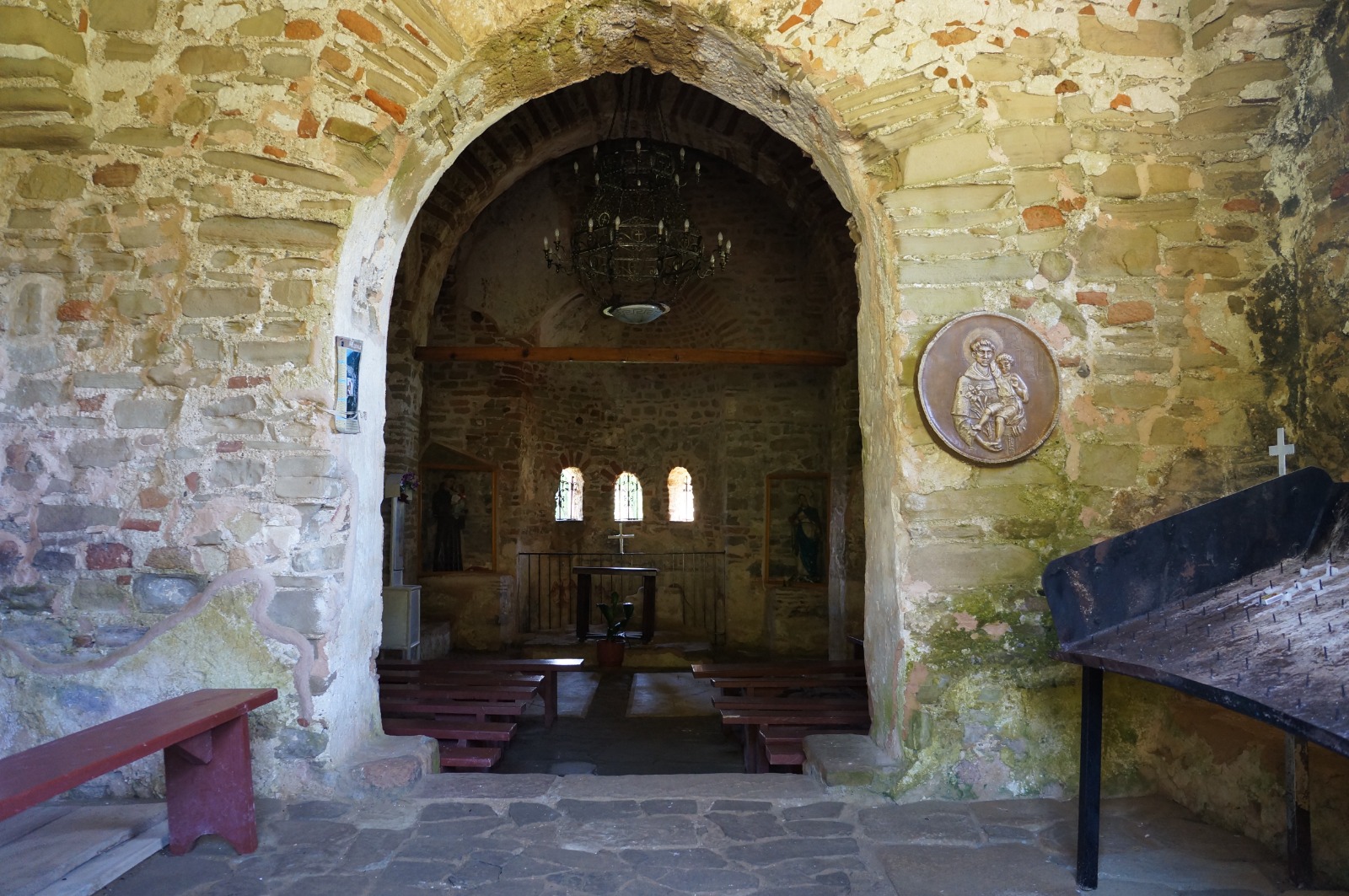 Stone archway inside the church